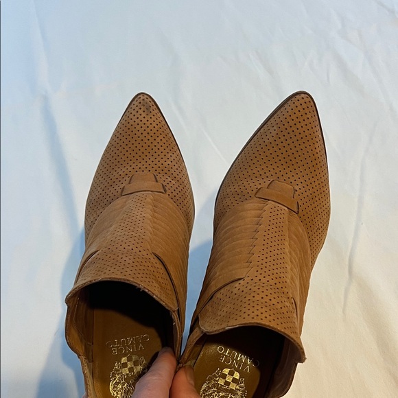 Vince Camuto Tan Perforated Ankle Booties - Picture 11 of 12